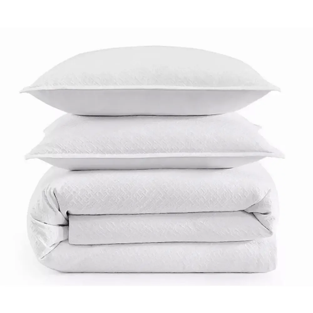 Tommy HilfigerMonogram Matelasse King 3-Pc. Duvet Cover Set White Cp. @ $128